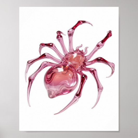 Fette silberne GLASSPINNE Fettes Design Poster (Vorne)