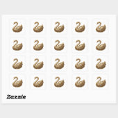 Fette Silberne GOLDENE SCHWAN Sticker Kunst (Blatt)