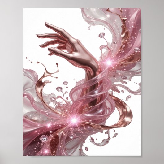 Fette silberne HANDS OF ETERNITY Statement-Design Poster (Vorne)