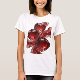Fette silberne ROTE GLASHERZEN Schrift T-Shirt