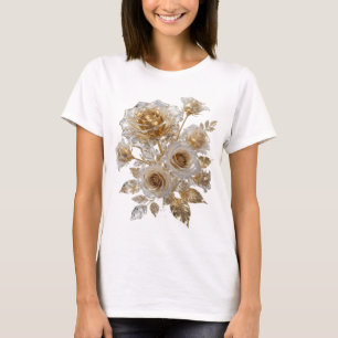 Fette Silver GOLDEN ROSES Slogan T-Shirt