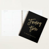 Fette Skript-Typografie Schwarz & Gold Planer (Anzeige)