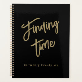 Fette Skript-Typografie Schwarz & Gold Planer