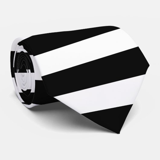 Fette Streifen schwarz u. weiße Krawatte (Gerollt)