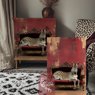 Fette Streifen, Zebra Liegend, Hollywood Regency Seidenpapier