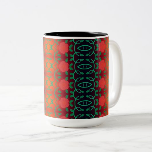 Fette Tasse mit Blumenmuster (VorderseiteRechts)