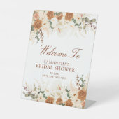 Fette Terrakotta-Blumen-Willkommen-auf-der-Dusche Sockelschild (Vorderseite)