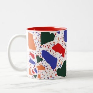 Fette Terrazzo-Fraktal-Splash-Kunst Zweifarbige Tasse