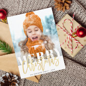 fette Textfolie fröhliche Weihnachtsschrift Postkarte