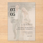 Fette Trendfoto-Hochzeit Acryleinladungen (Vorderseite)