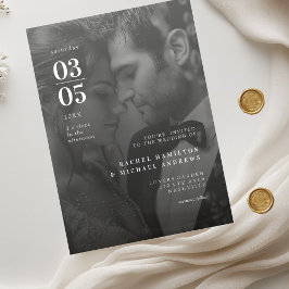 Fette Trending B&W-Foto-Hochzeit Acryleinladungen