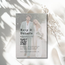 Fette Trending-Foto-Hochzeit QR-Code RSVP Foto Begleitkarte