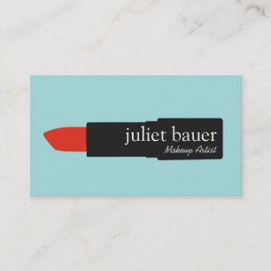 Fette türkisfarbene Makeup Artist Lipstick-Logo Sc Visitenkarte
