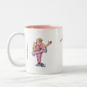 Fette Typ in rosa Tutus Ballett-Tasse Zweifarbige Tasse (Links)