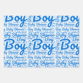 Fette Typografie Boy Script Baby Shoouse Geschenkpapier Set (Vorderseite)