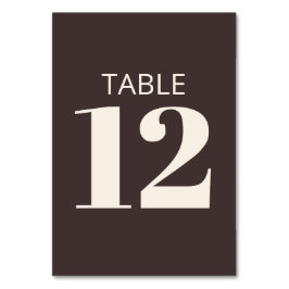 Fette Typografie Braune moderne Bat Mizwa individu Tischnummer