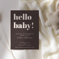 Fette Typografie Braune Moderne Süße Babyparty