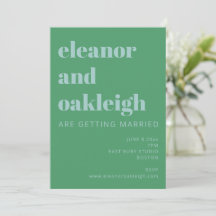 Fette Typografie Bright Green Blue Modern Wedding