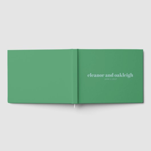 Fette Typografie Bright Green Blue Modern Wedding Gästebuch (Voll)