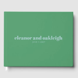 Fette Typografie Bright Green Blue Modern Wedding Gästebuch