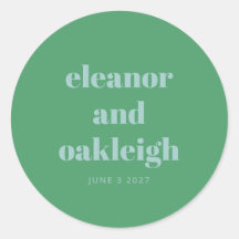 Fette Typografie Bright Green Blue Modern Wedding