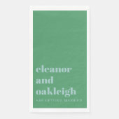Fette Typografie Bright Green Blue Modern Wedding Serviette (Vorderseite)