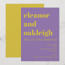 Fette Typografie Bright Lila Modern Wedding