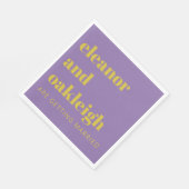 Fette Typografie Bright Lila Modern Wedding Serviette (Ecke)