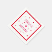 Fette Typografie Bright Pink Red Modern Wedding Serviette (Ecke)