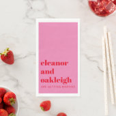 Fette Typografie Bright Pink und Red Modern Weddin Serviette (Beispiel)