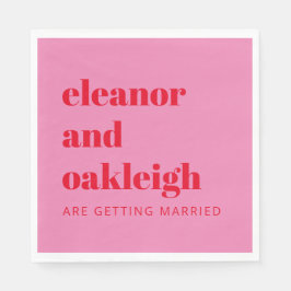 Fette Typografie Bright Pink und Red Modern Weddin Serviette