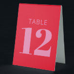 Fette Typografie Bright Pink und Red Modern Weddin Tischaufsteller<br><div class="desc">Fette Typografie Bright Pink und Red Modern Wedding Tischnummer Zelt Sign</div>