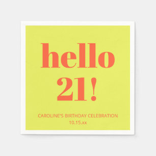Fette Typografie Chartreuse Moderne 21. Geburtstag Serviette