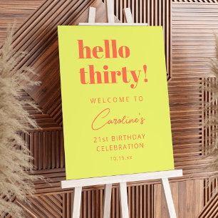 Fette Typografie Chartreuse Orange Geburtstagsbegr Poster