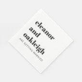 Fette Typografie Einfache Fun White Moderne Hochze Serviette (Ecke)