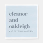 Fette Typografie Einfache Sanfte Blaue Moderne Hoc Serviette (Vorderseite)