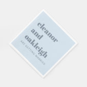 Fette Typografie Einfache Sanfte Blaue Moderne Hoc Serviette (Ecke)