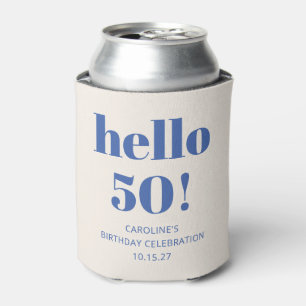 Fette Typografie Elfenbeinblau Moderne 50. Geburts Dosenkühler