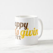 Fette Typografie Friendsgiving 2019 Farbe fallen Kaffeetasse (VorderseiteRechts)