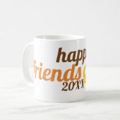 Fette Typografie Friendsgiving 2019 Farbe fallen Kaffeetasse (Vorderseite Links)