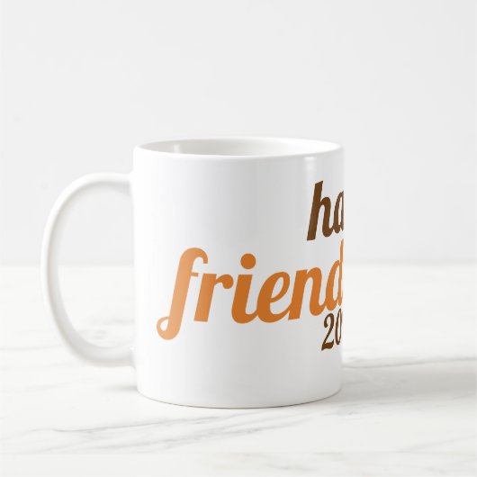 Fette Typografie Friendsgiving 2019 Farbe fallen Kaffeetasse (Links)