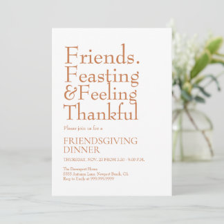 Fette Typografie Friendsgiving Abendessen-Party Einladung