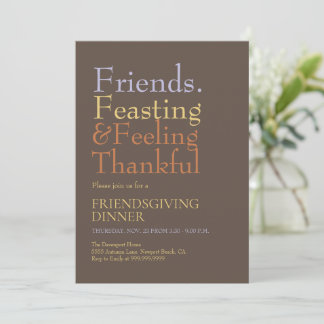Fette Typografie Friendsgiving Dinnerparty Einladung