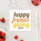 Fette Typografie Happy Friendsgiving 2019 Herbst Serviette (Beispiel)