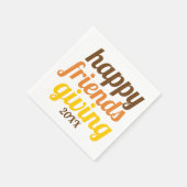 Fette Typografie Happy Friendsgiving 2019 Herbst Serviette (Ecke)