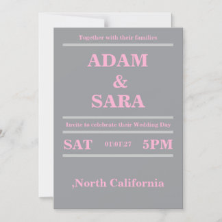 Fette Typografie Hochzeit Letterpress-Einladung Magneteinladung