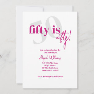 Fette Typografie mit Kalligrafie 50 Nifty Geburtst Einladung
