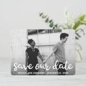 Fette Typografie Moderne Hochzeit Save The Date (Stehend Vorderseite)