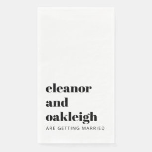 Fette Typografie Moderne Hochzeitsweißhintergründe Serviette