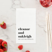 Fette Typografie Moderne Hochzeitsweißhintergründe Serviette (Beispiel)